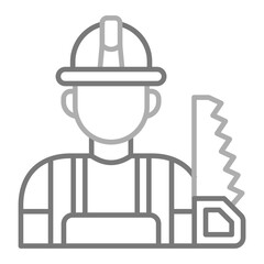 Carpenter Greyscale Line Icon