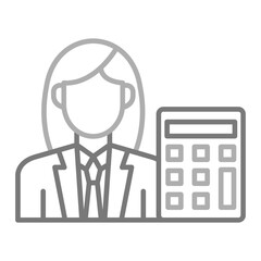 Accountant Greyscale Line Icon