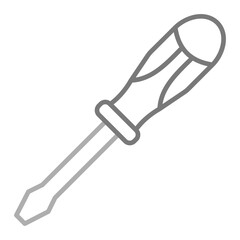 Screwdriver Greyscale Line Icon