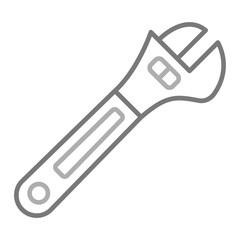 Wrench Greyscale Line Icon