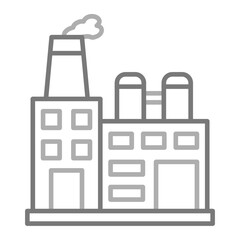 Factory Greyscale Line Icon