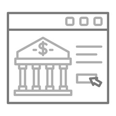 Internet Banking Greyscale Line Icon