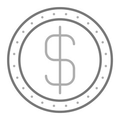 Dollar Greyscale Line Icon