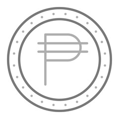 Phillipine Peso Greyscale Line Icon