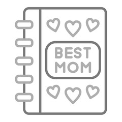 Photo Album Greyscale Line Icon