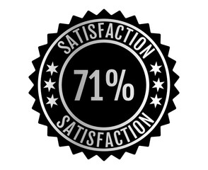 
71% Satisfaction Sign Vector transparent background Silver Color