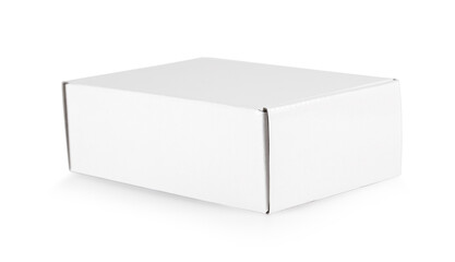close up of a white box template on white background