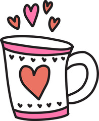 love and valentine illustration on transparent background