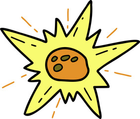 space and cosmos illustration on transparent background