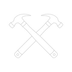 Hammer tracing worksheet for kids