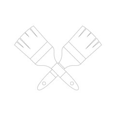 Paint brush tracing worksheet for kids