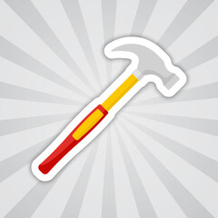 Note sticker with Hammer, vector