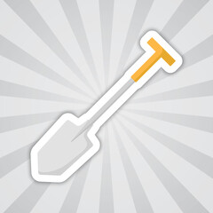 Note sticker with Shovel, vector