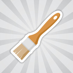 Note sticker with Paint Brush, vector