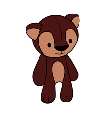 teddy bear cartoon. vector illustration. brown teddy bear. children's soft toy. 