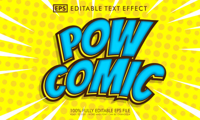 Pow comic cartoon editable text effect