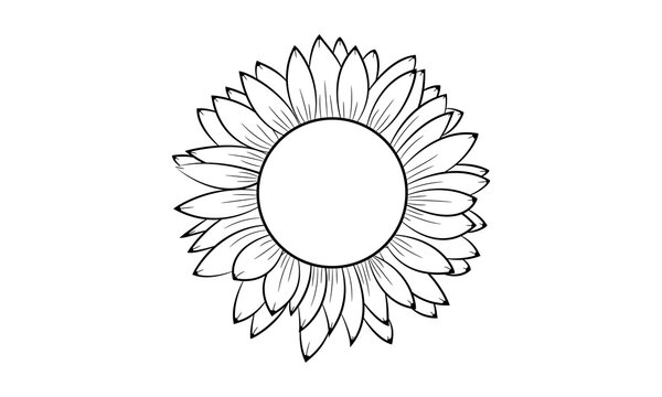 Sunflower Coloring Page for adults