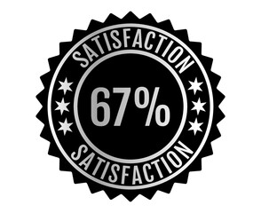 67% Satisfaction Sign Vector transparent background Silver Color