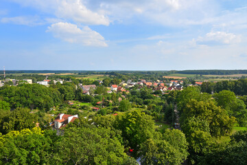 Fototapeta na wymiar Frombork town panorama as seen from the tower of The Cathedral complex