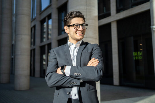 A Manager With Glasses A Man Goes To Work In A New Office Career Enhancement