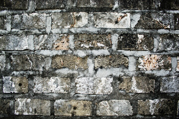 Abstract white brick stack pattern wall background