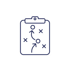 playbook line icon, game plan vector