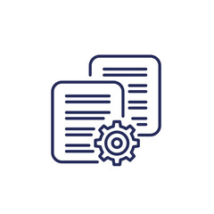 protocols line icon with documents