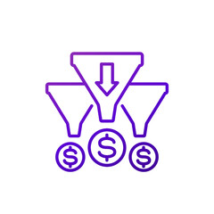 Sales funnels line icon, vector