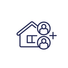 tenants and house line icon, vector