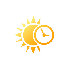 sun and time icon, vector - obrazy, fototapety, plakaty
