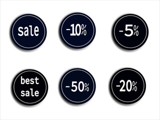 set of labels about discounts, price tags, sale on white background for your advertising