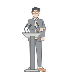 Man Talk In Podium Election Politician Speaking Presidential Stand