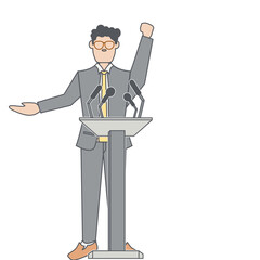 Man Talk In Podium Election Politician Speaking Presidential Stand