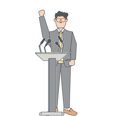 Man Talk In Podium Election Politician Speaking Presidential Stand