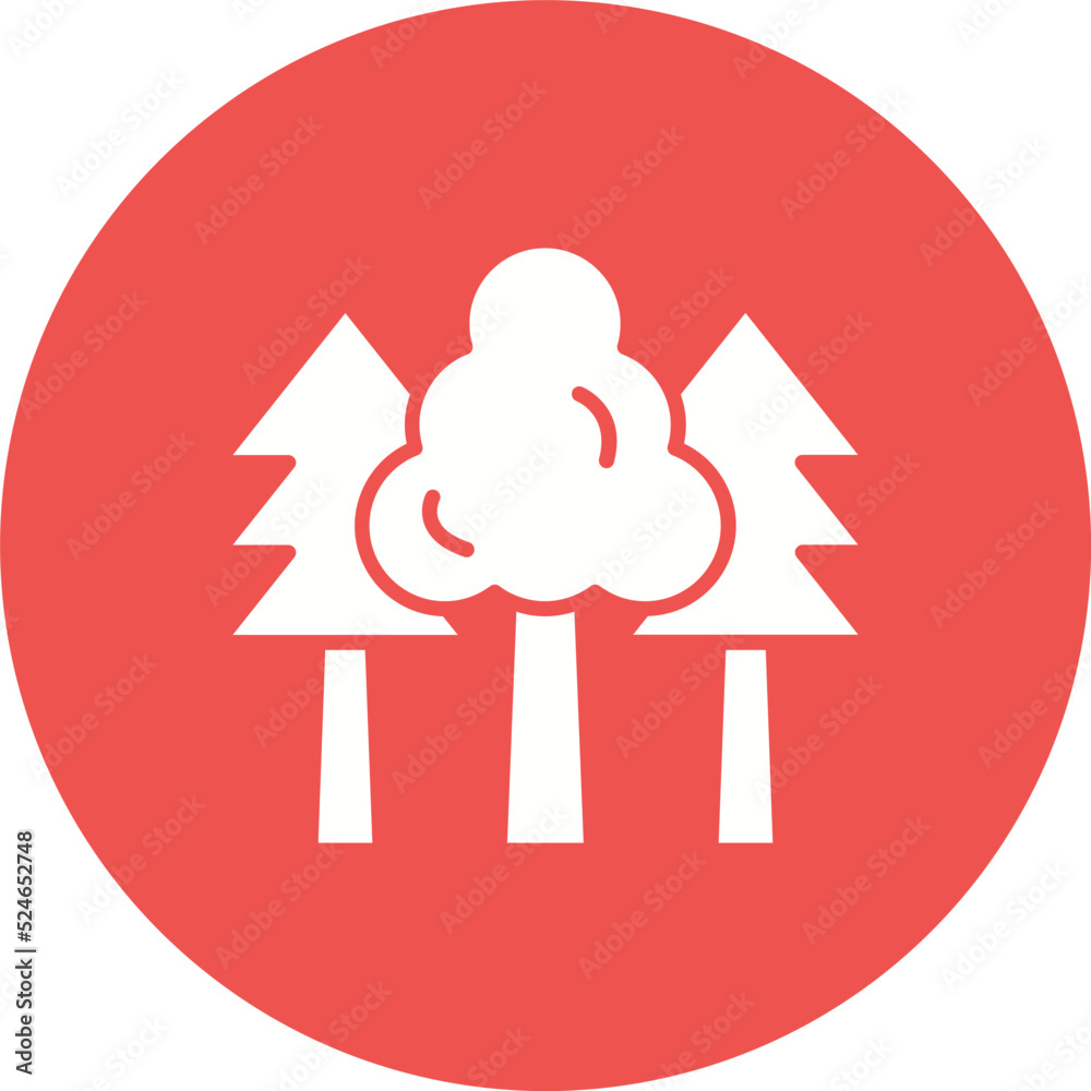 Poster Forest Glyph Circle Background Icon