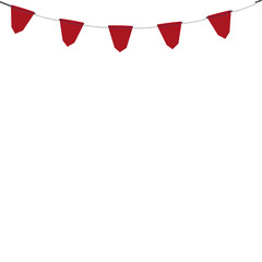 Red White Flag Hanging Banner Rope Burlap Bunting