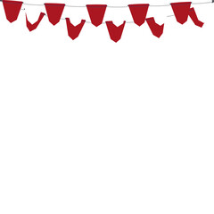 Red White Flag Hanging Banner Rope Burlap Bunting