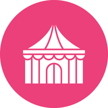 recommend clip art: Circus Tent Glyph Circle Background Icon