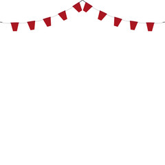 Red White Flag Hanging Banner Rope Burlap Bunting