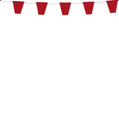 Red White Flag Hanging Banner Rope Burlap Bunting