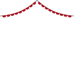 Red White Flag Hanging Banner Rope Burlap Bunting