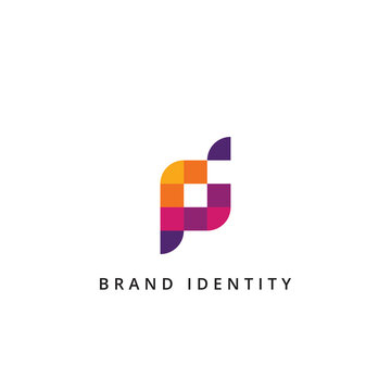 Initial Letter PI PJ PD Linked Logo Design template.