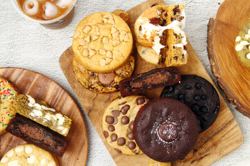 Freshly baked assorted flavored soft cookies