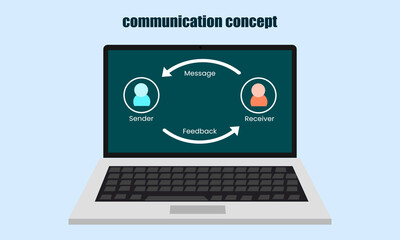 The concept of business communications. sender and receiver. Vector illustration in a flat style.