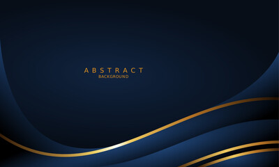 dark blue luxury premium background and gold line.