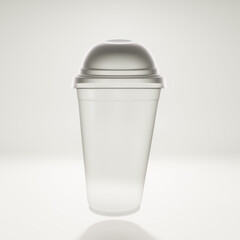 transparent cold cup mockup 3d illustration image isolated white background