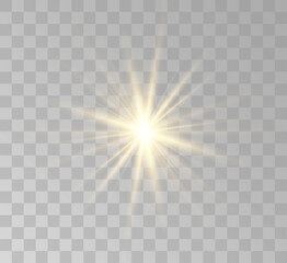 Transparent yellow sunlight special lens flash light effect. Front solar flare lenses	