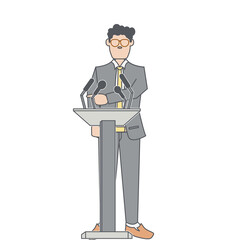 Man Talk In Podium Election Politician Speaking Presidential Stand