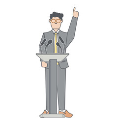 Man Talk In Podium Election Politician Speaking Presidential Stand