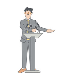 Man Talk In Podium Election Politician Speaking Presidential Stand